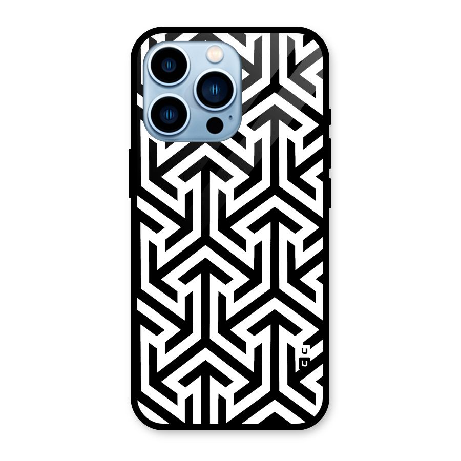 Abstract Triple Arrows Glass Back Case for iPhone 13 Pro