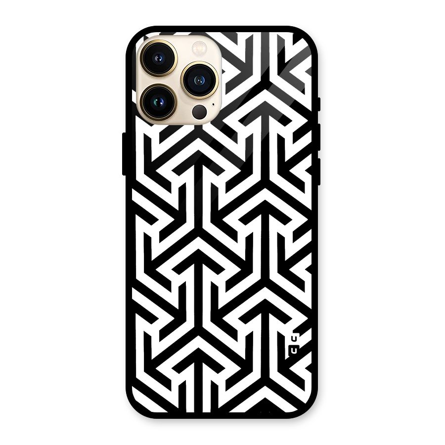 Abstract Triple Arrows Glass Back Case for iPhone 13 Pro Max