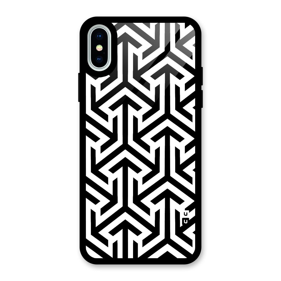 Abstract Triple Arrows Glass Back Case for iPhone X