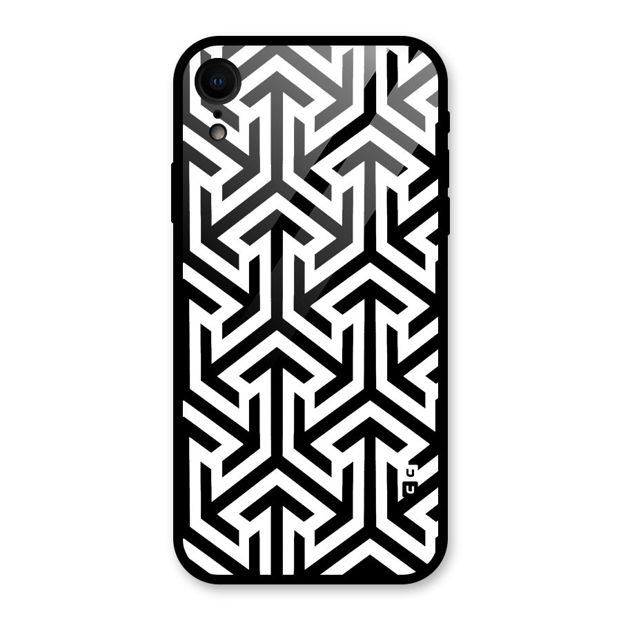 Abstract Triple Arrows Glass Back Case for iPhone XR