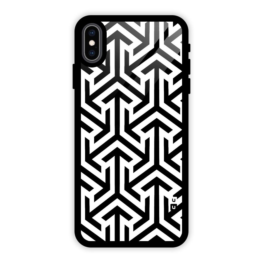 Abstract Triple Arrows Glass Back Case for iPhone XS Max