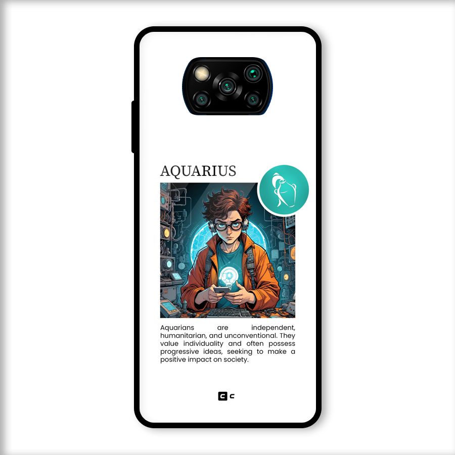 Admire Aquarius Glass Back Case for Poco X3