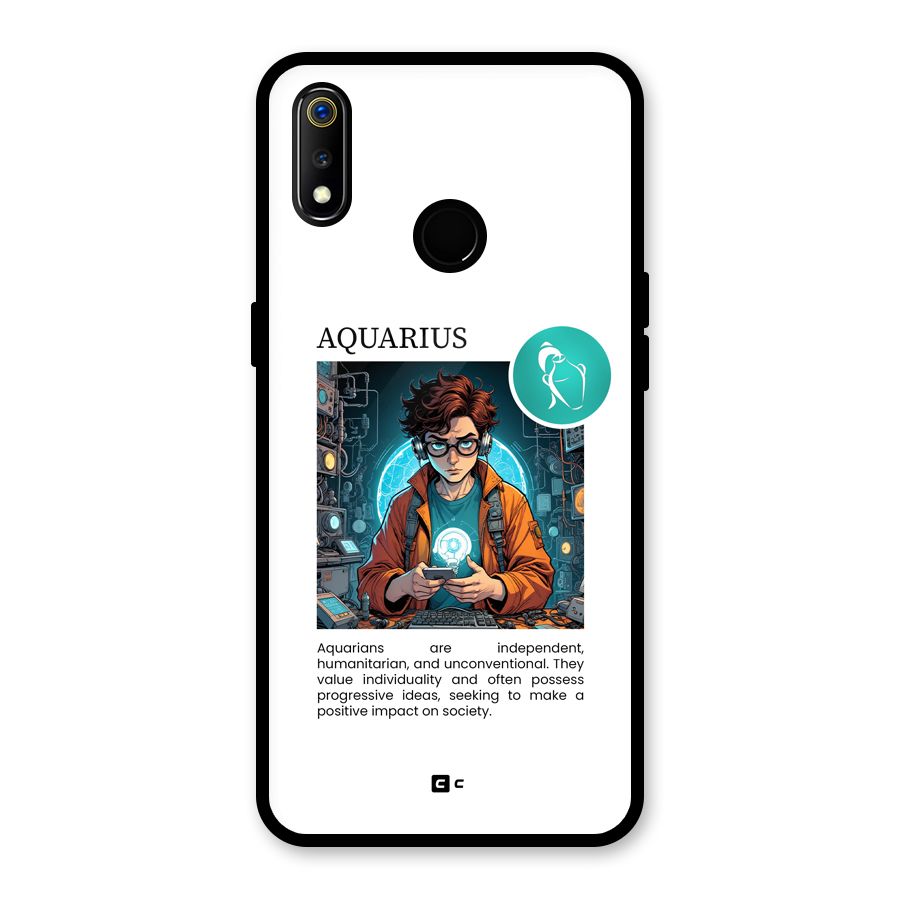 Admire Aquarius Glass Back Case for Realme 3