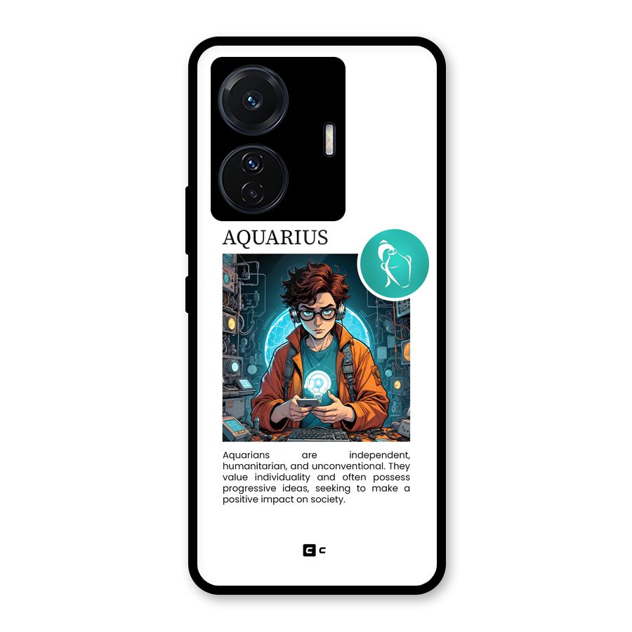 Admire Aquarius Glass Back Case for Vivo T1 Pro
