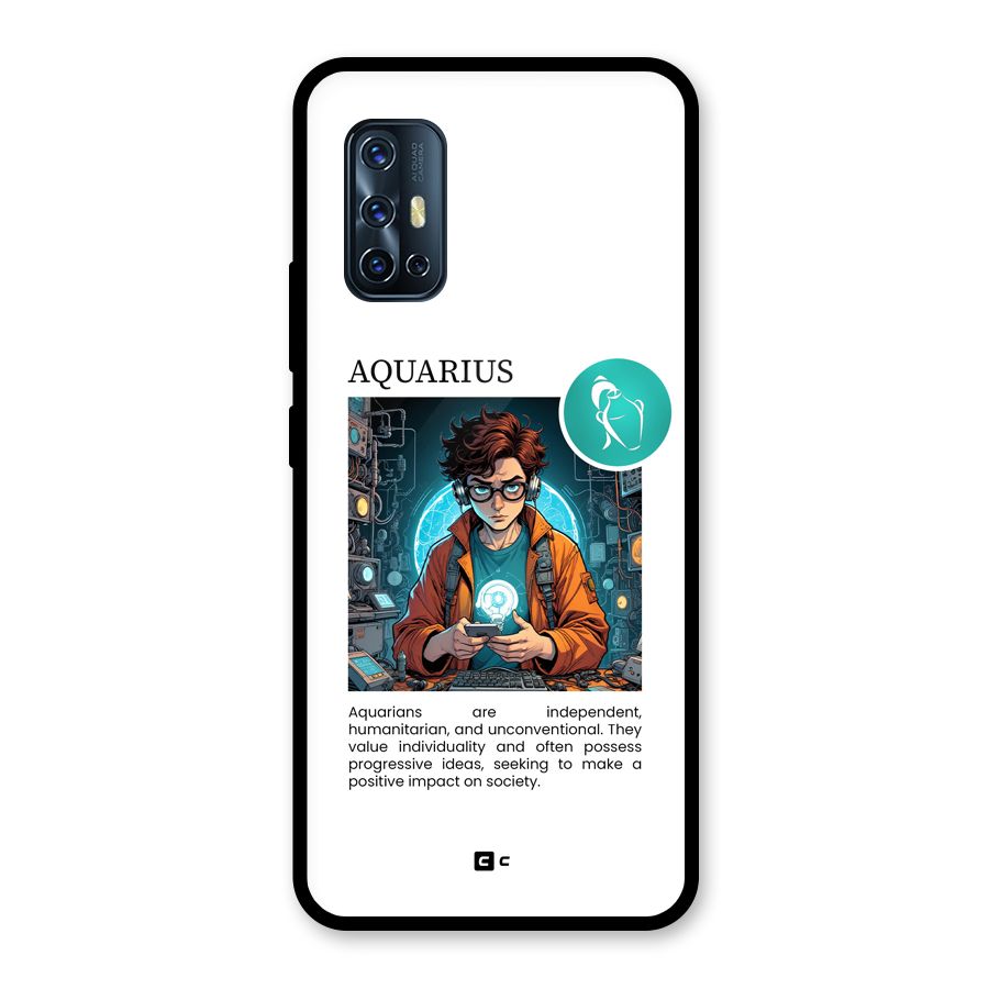 Admire Aquarius Glass Back Case for Vivo V17