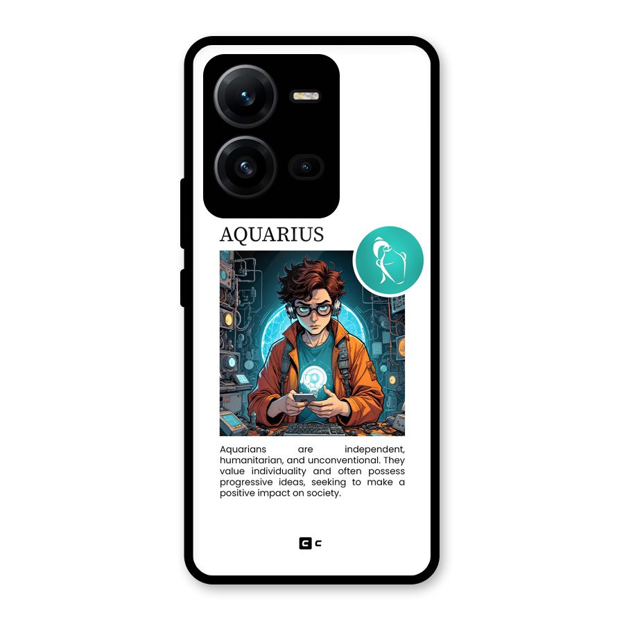 Admire Aquarius Glass Back Case for Vivo V25