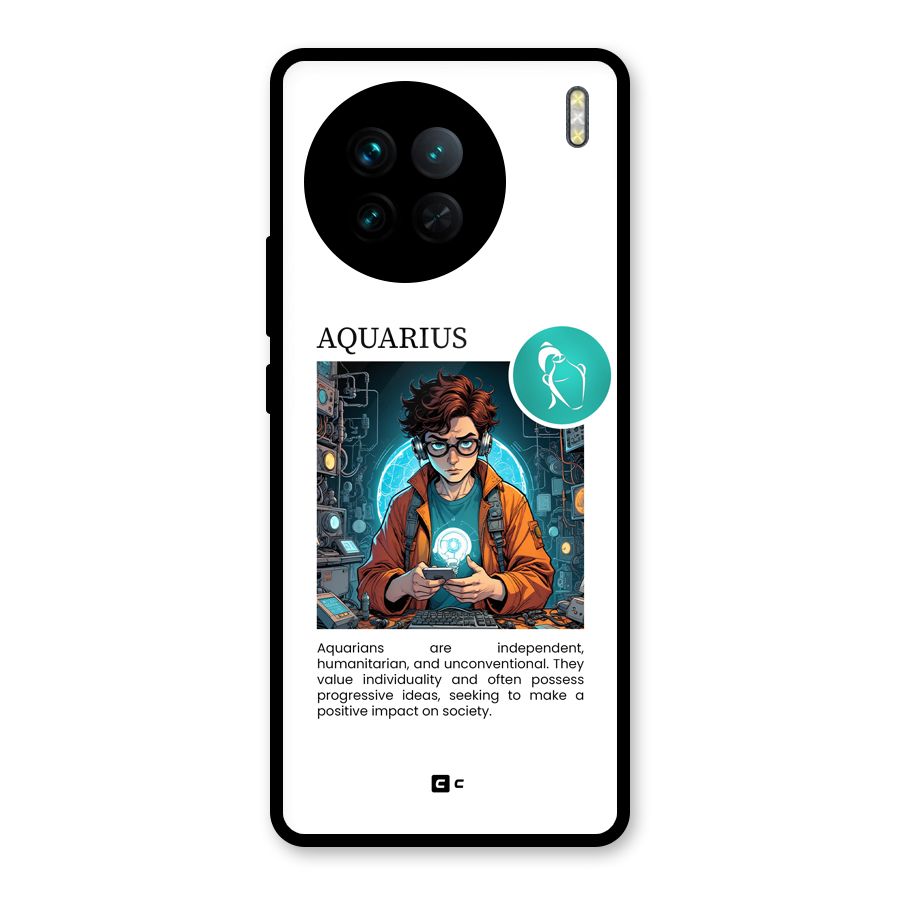 Admire Aquarius Glass Back Case for Vivo X90