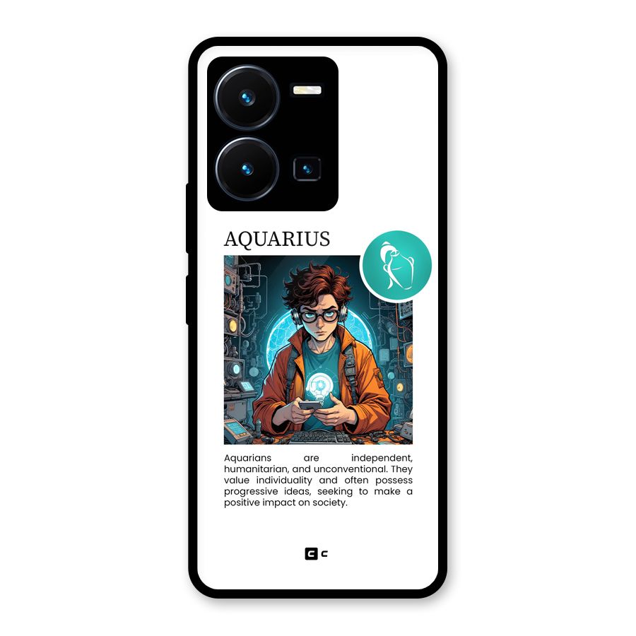 Admire Aquarius Glass Back Case for Vivo Y35