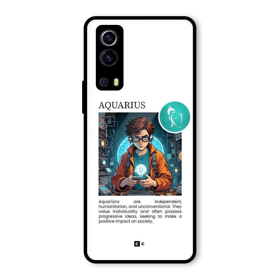 Admire Aquarius Glass Back Case for Vivo iQOO Z3