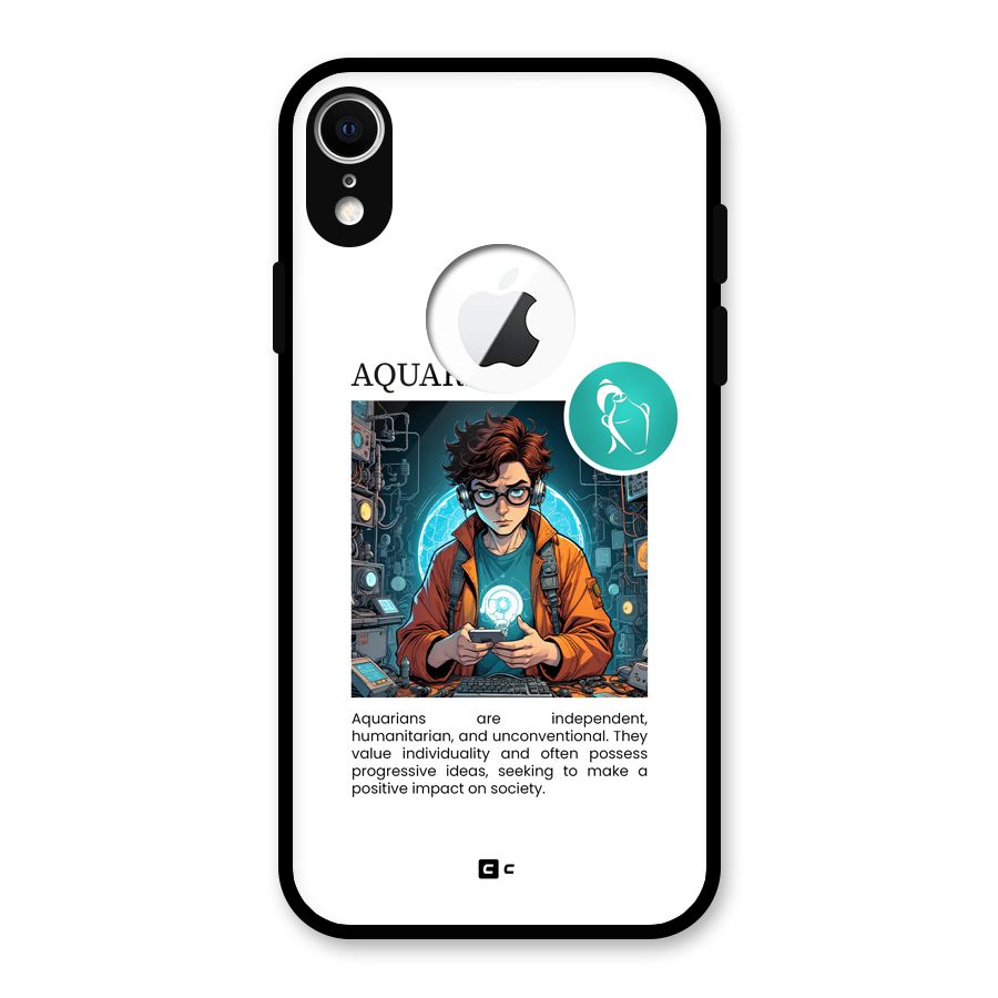 Admire Aquarius Glass Back Case for iPhone XR Logo Cut