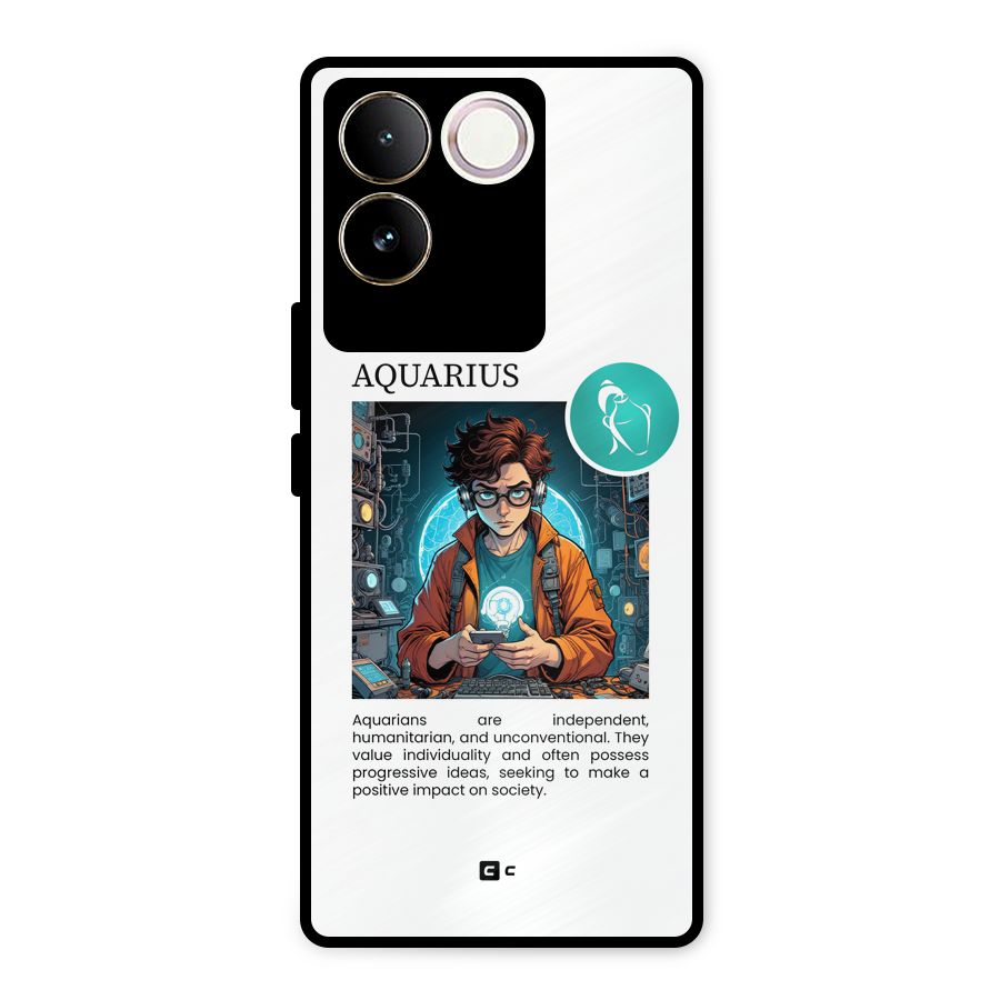 Admire Aquarius Metal Back Case for Vivo T2 Pro