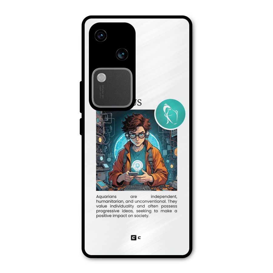 Admire Aquarius Metal Back Case for Vivo V30 Pro