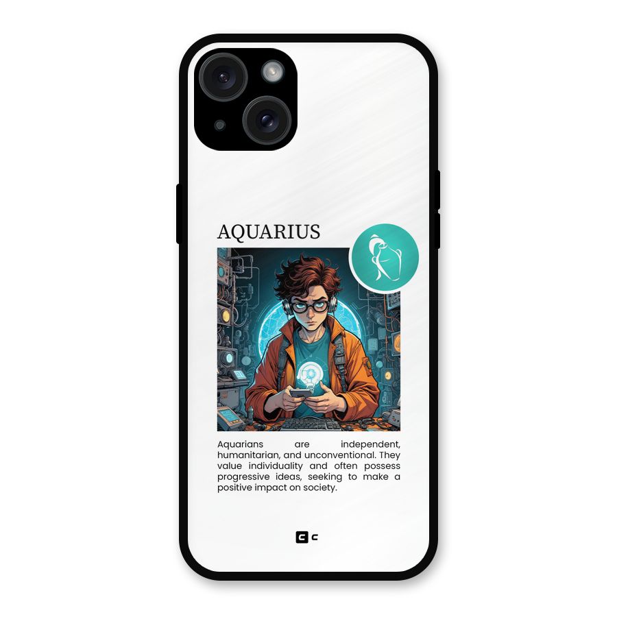 Admire Aquarius Metal Back Case for iPhone 15 Plus