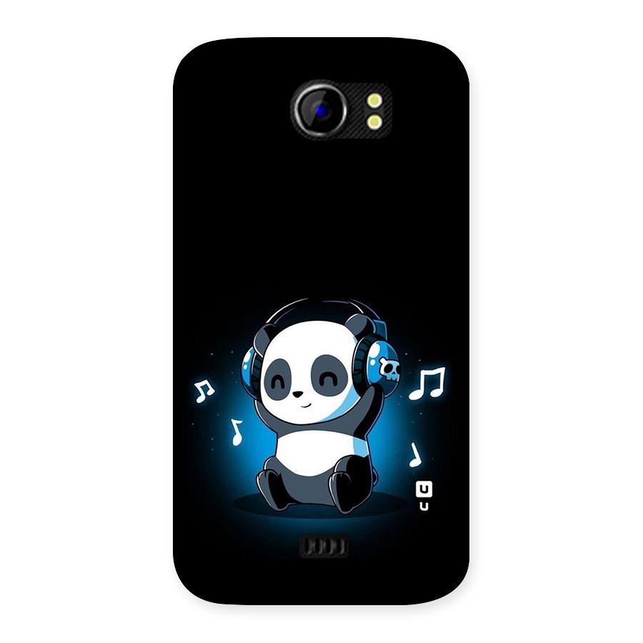 Adorable Panda Enjoying Music Back Case for Micromax Canvas 2 A110