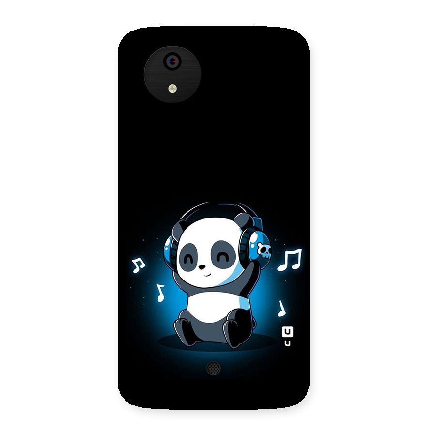 Adorable Panda Enjoying Music Back Case for Micromax Canvas A1