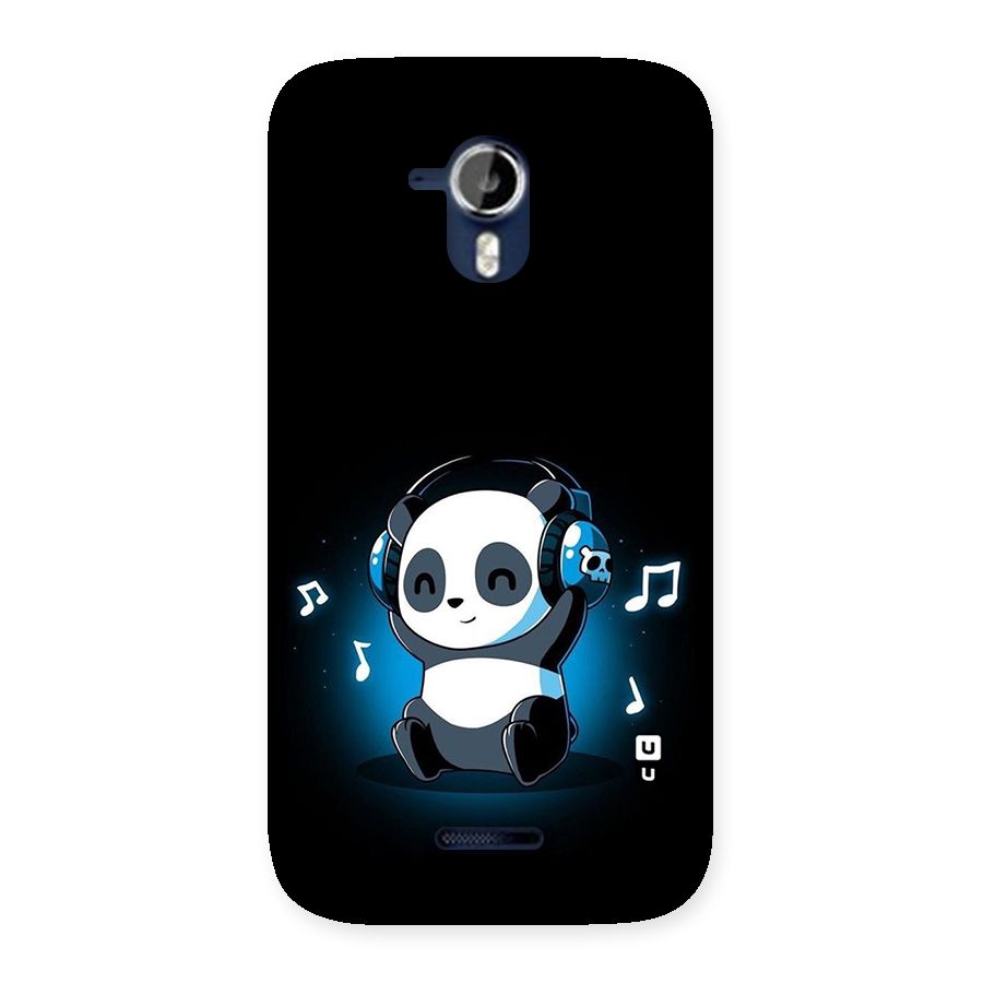 Adorable Panda Enjoying Music Back Case for Micromax Canvas Magnus A117