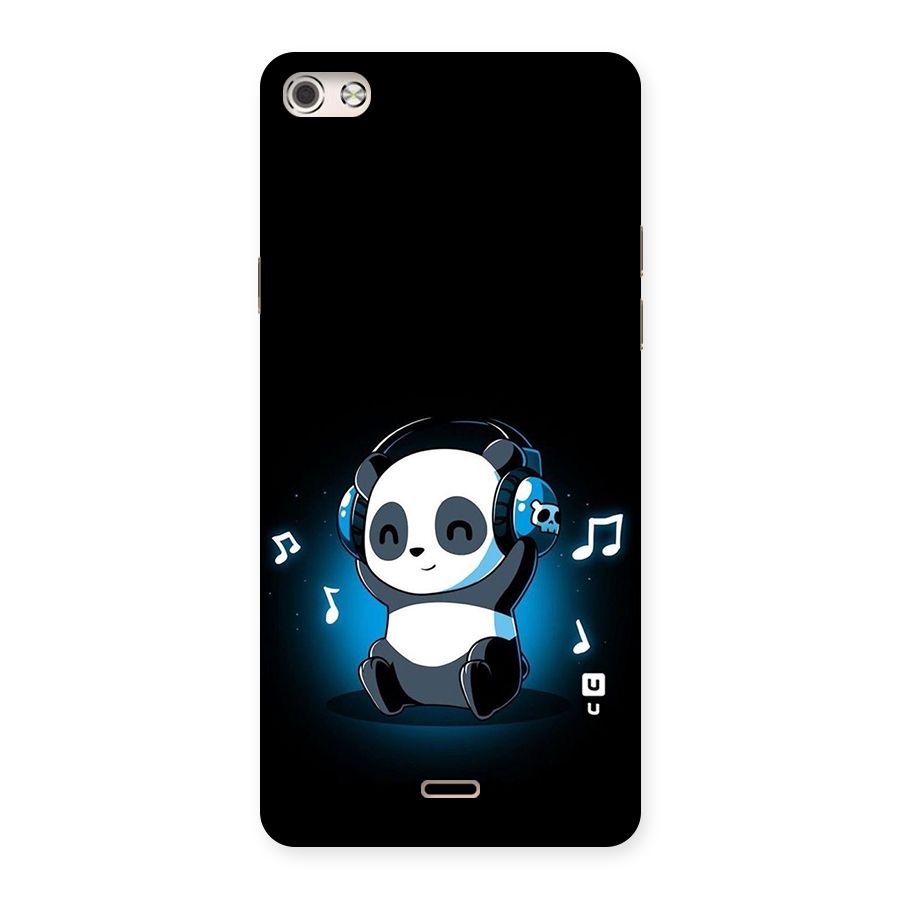Adorable Panda Enjoying Music Back Case for Micromax Canvas Silver 5