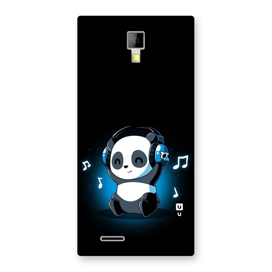 Adorable Panda Enjoying Music Back Case for Micromax Canvas Xpress A99