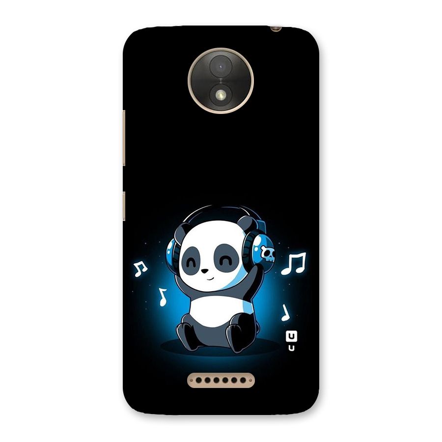 Adorable Panda Enjoying Music Back Case for Moto C Plus