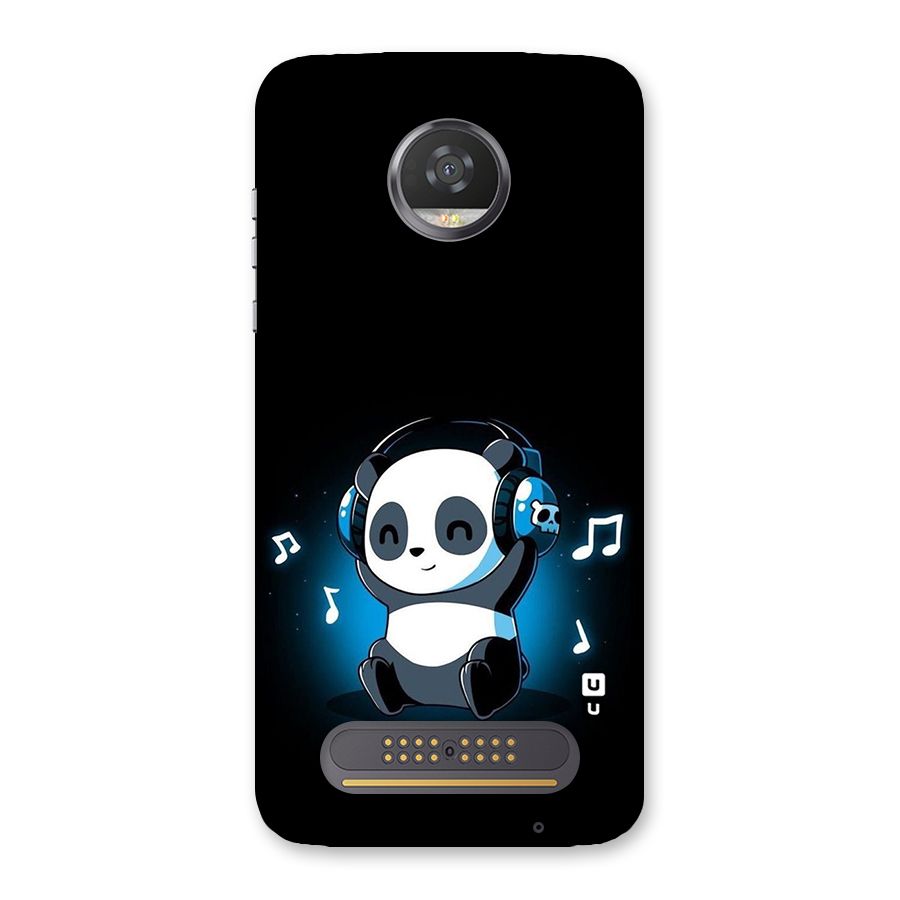 Adorable Panda Enjoying Music Back Case for Moto Z2 Play