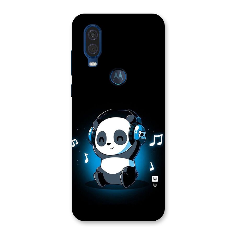 Adorable Panda Enjoying Music Back Case for Motorola One Vision