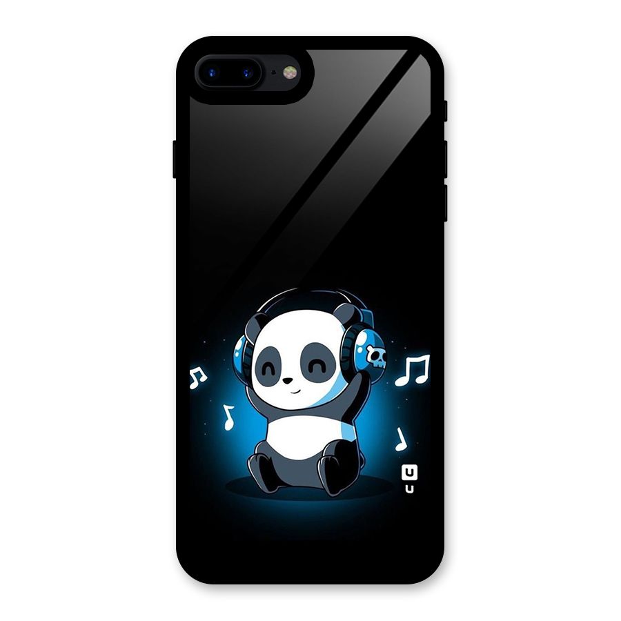 Adorable Panda Enjoying Music Glass Back Case for iPhone 8 Plus