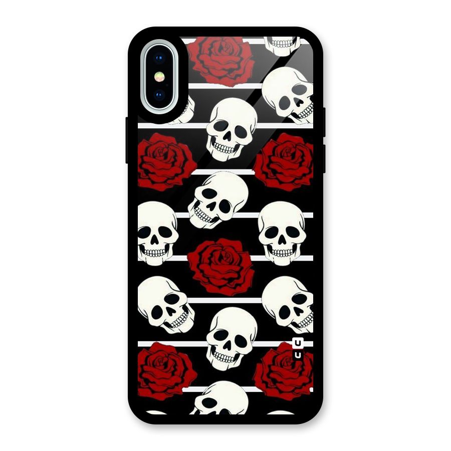 Adorable Skulls Glass Back Case for iPhone X