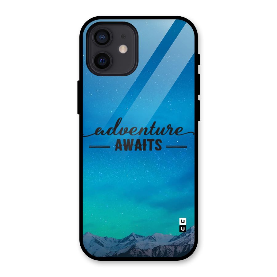 Adventure Awaits Glass Back Case for iPhone 12