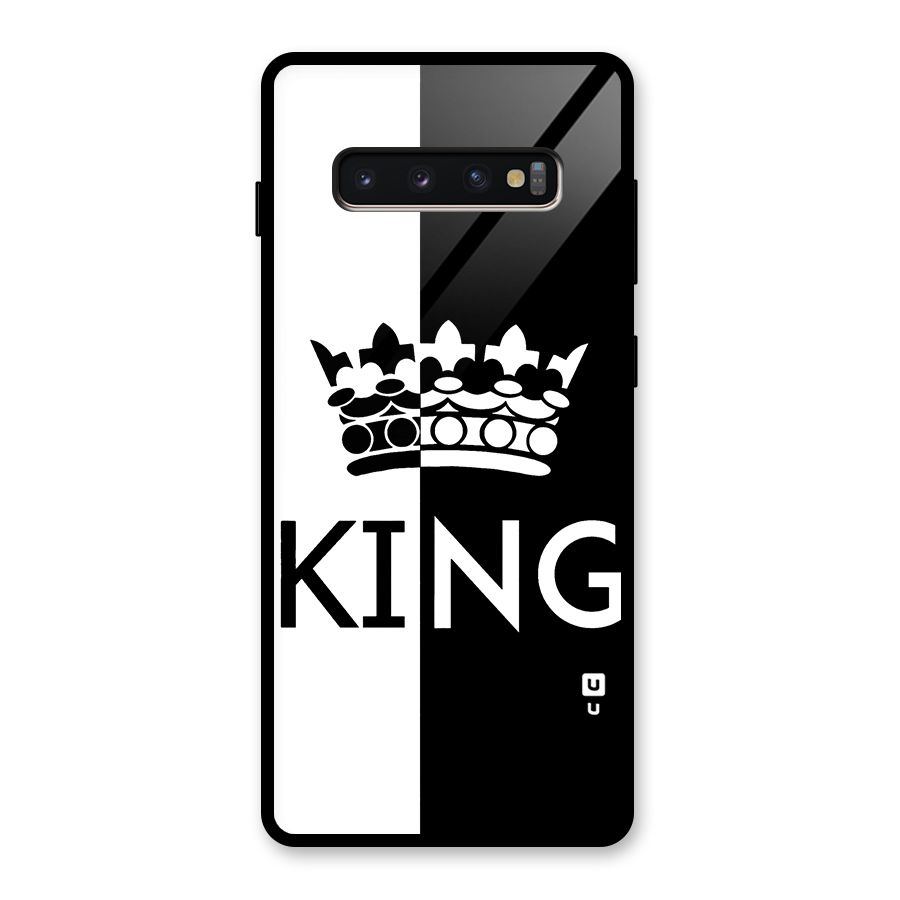 Aesthetic Crown King Glass Back Case for Galaxy S10 Plus