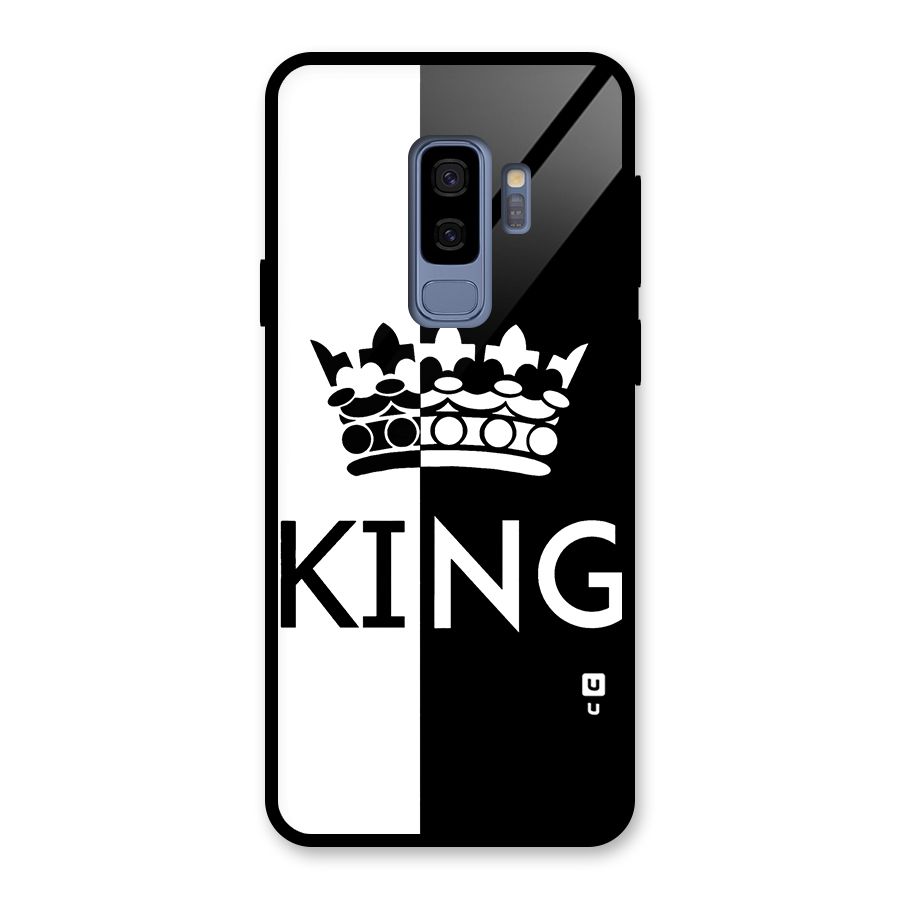 Aesthetic Crown King Glass Back Case for Galaxy S9 Plus