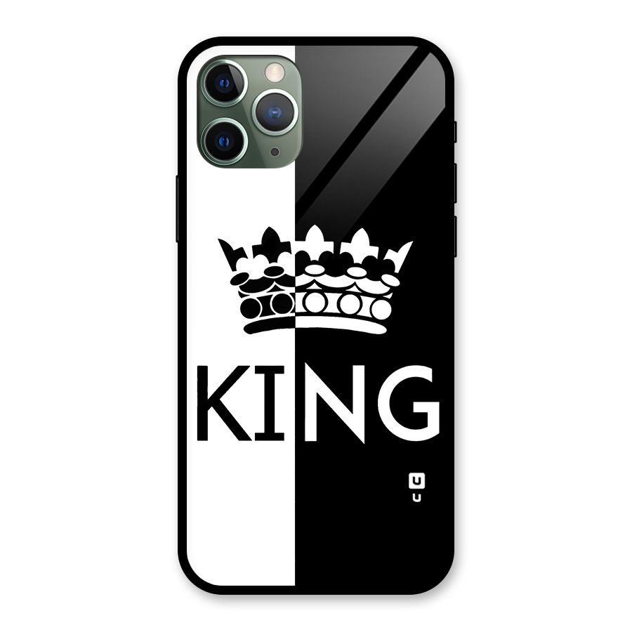 Aesthetic Crown King Glass Back Case for iPhone 11 Pro