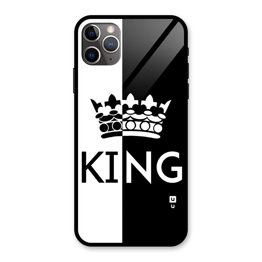 Aesthetic Crown King Glass Back Case for iPhone 11 Pro Max