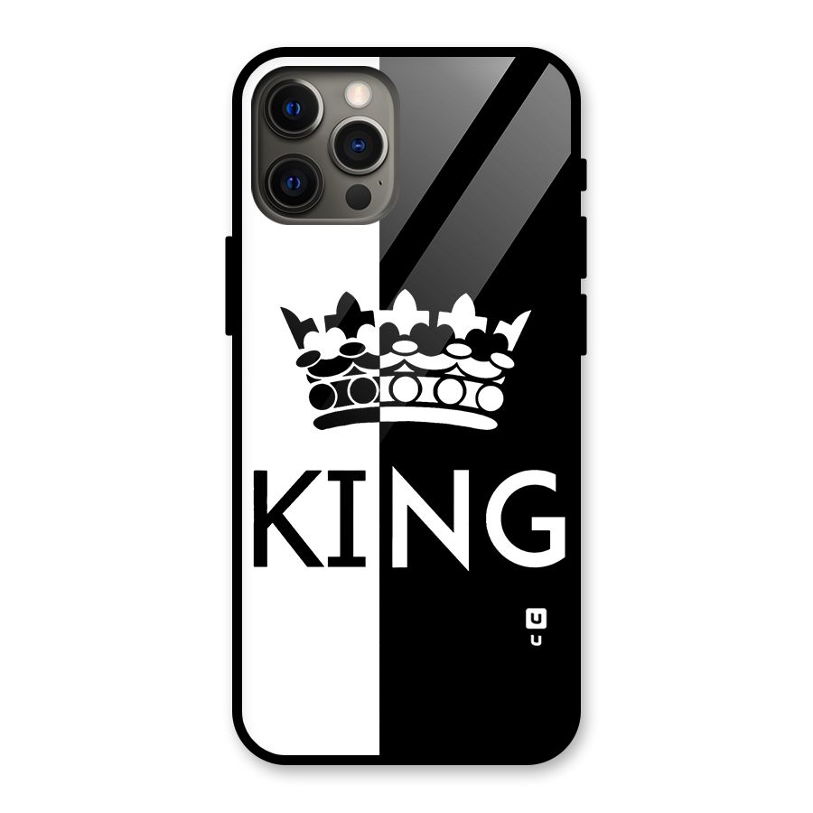 Aesthetic Crown King Glass Back Case for iPhone 12 Pro Max