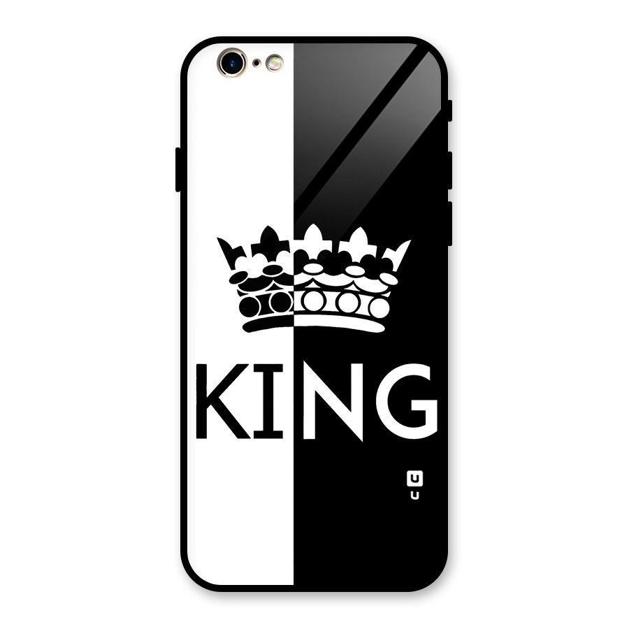 Aesthetic Crown King Glass Back Case for iPhone 6 6S