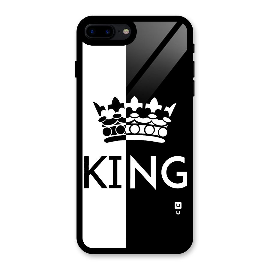 Aesthetic Crown King Glass Back Case for iPhone 8 Plus
