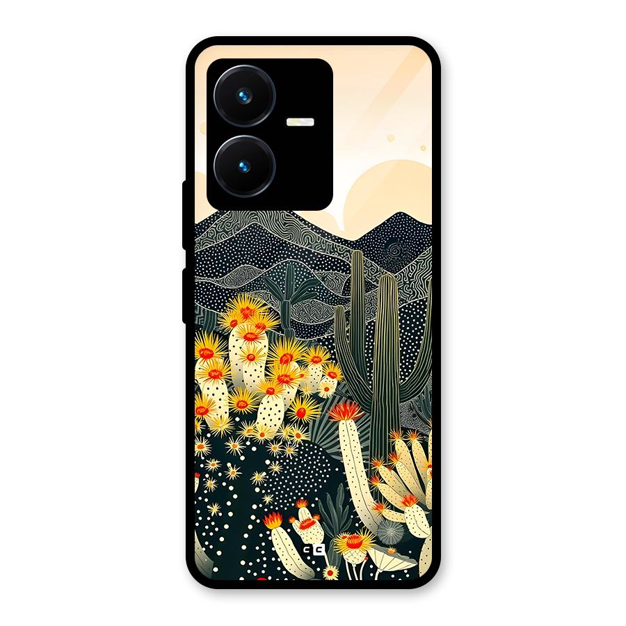 Aesthetic Desert Glass Back Case for Vivo Y22