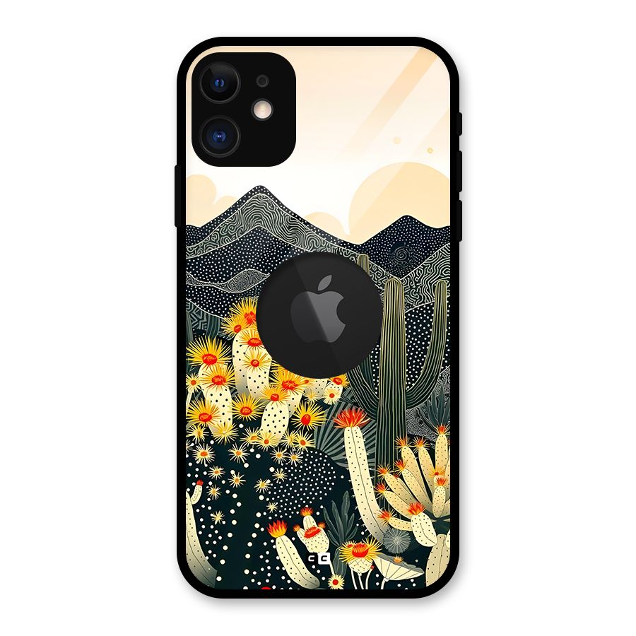 Aesthetic Desert Glass Back Case for iPhone 11 Logo Cut
