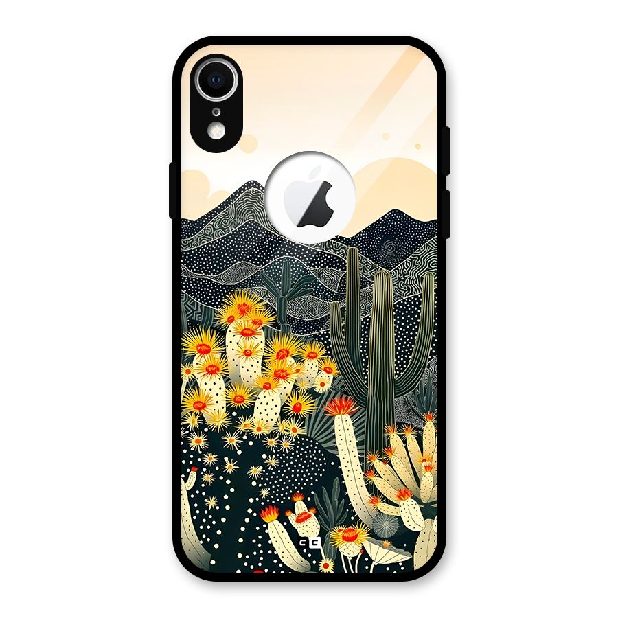 Aesthetic Desert Glass Back Case for iPhone XR Logo Cut