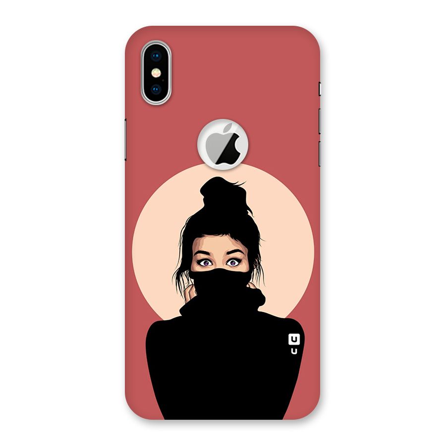 Aesthetic Digital Art Girl Back Case for iPhone X Logo Cut