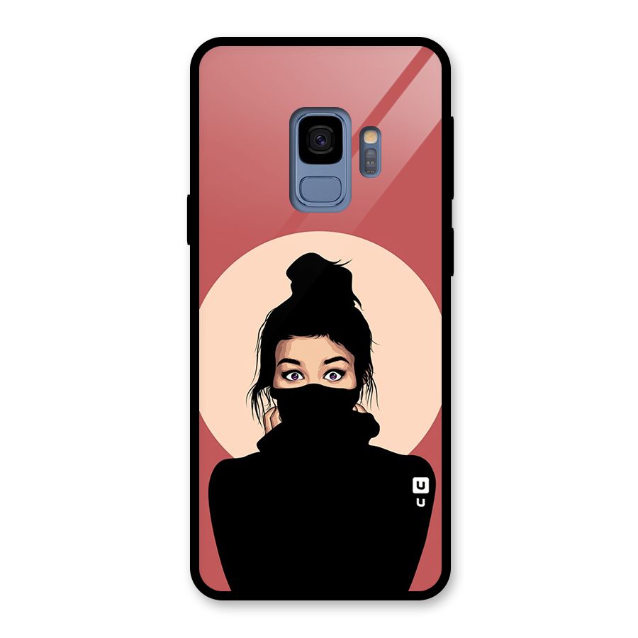 Aesthetic Digital Art Girl Glass Back Case for Galaxy S9