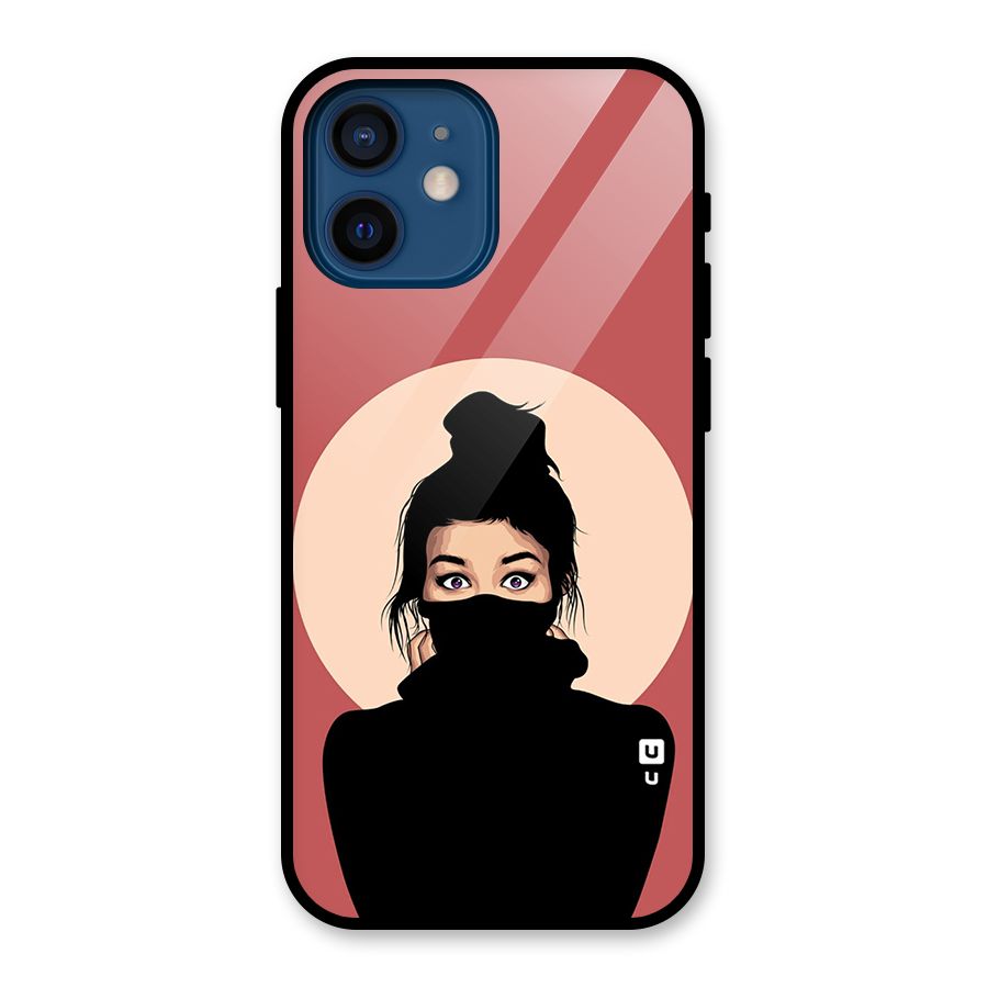 Aesthetic Digital Art Girl Glass Back Case for iPhone 12 Mini