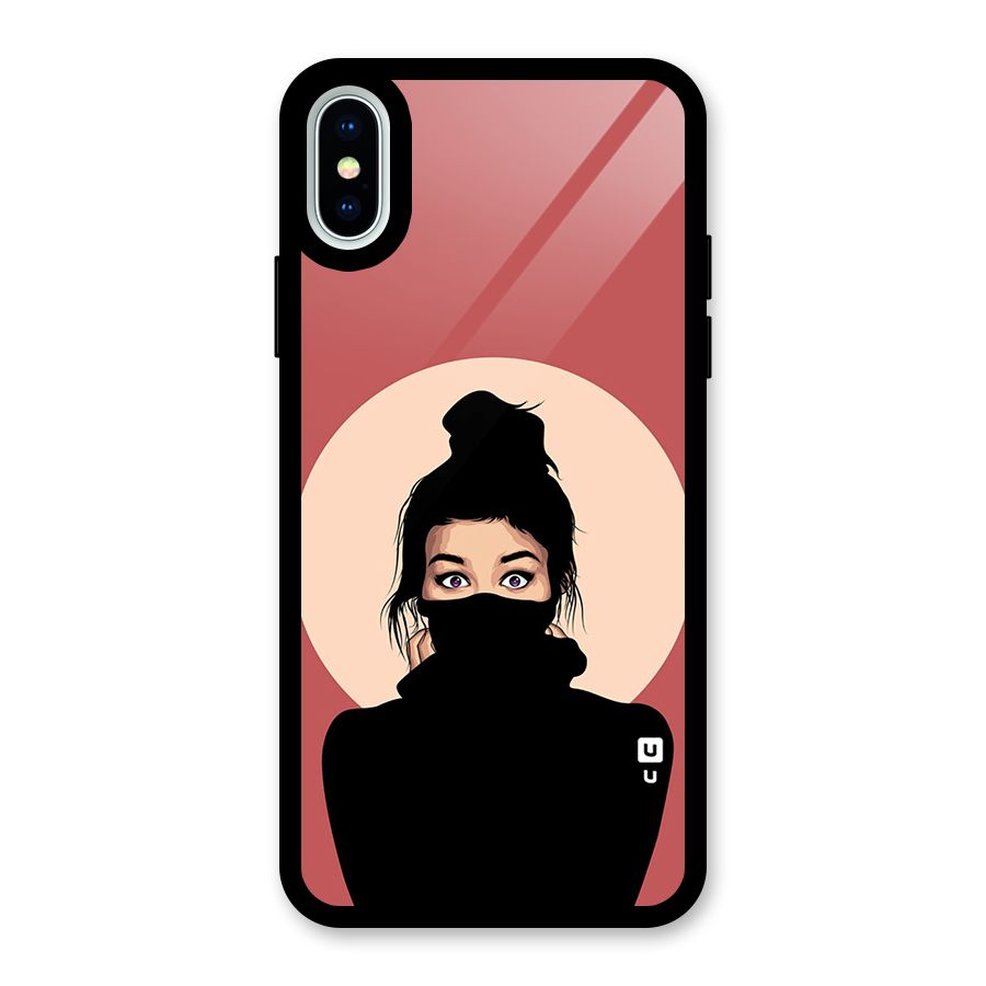 Aesthetic Digital Art Girl Glass Back Case for iPhone XS