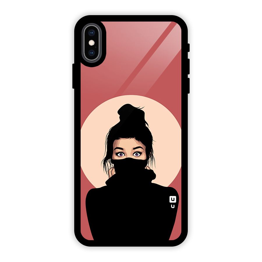 Aesthetic Digital Art Girl Glass Back Case for iPhone XS Max