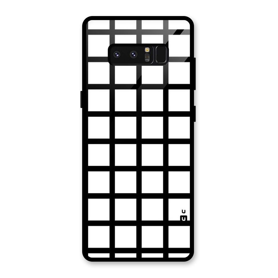 Aesthetic Grid Lines Glass Back Case for Galaxy Note 8