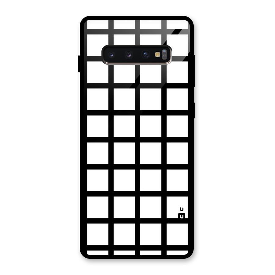 Aesthetic Grid Lines Glass Back Case for Galaxy S10 Plus