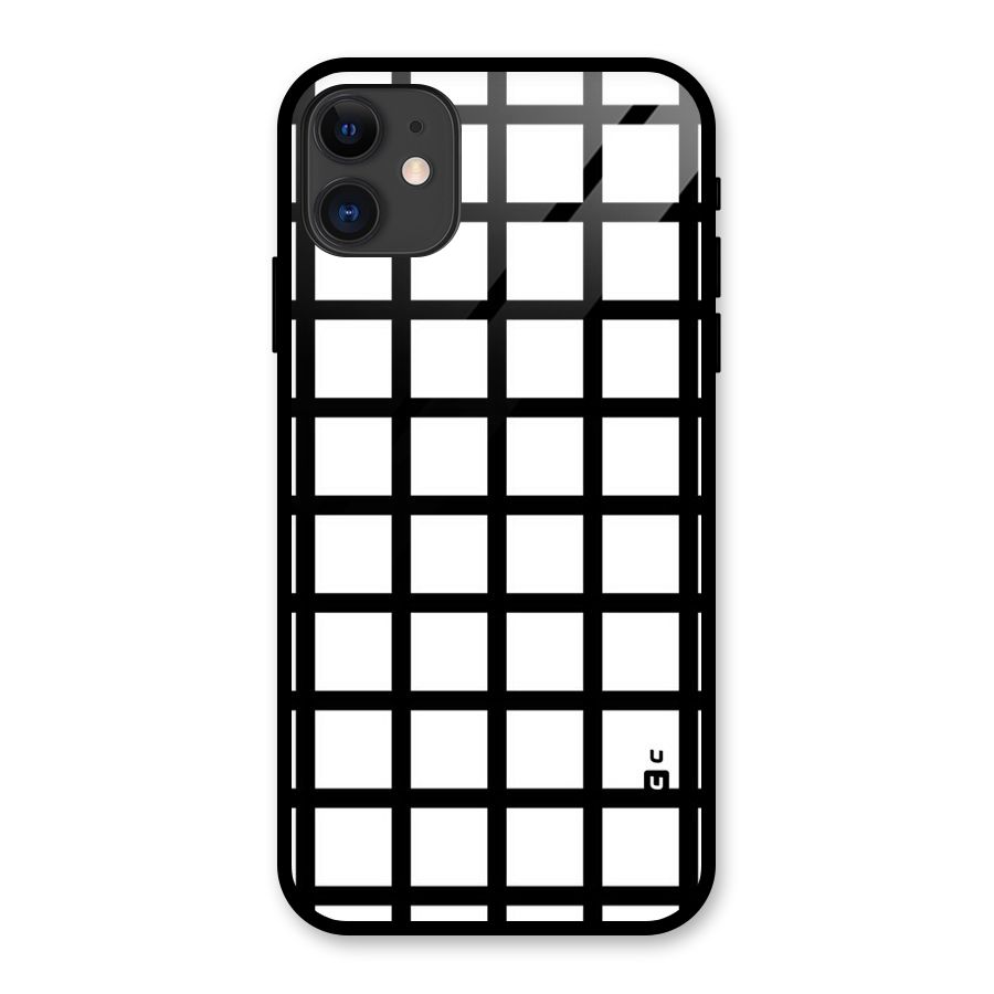 Aesthetic Grid Lines Glass Back Case for iPhone 11