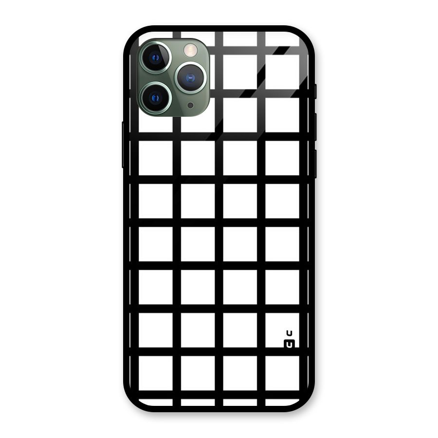 Aesthetic Grid Lines Glass Back Case for iPhone 11 Pro