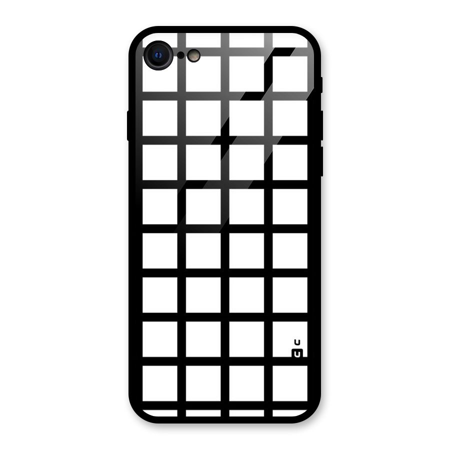 Aesthetic Grid Lines Glass Back Case for iPhone 7