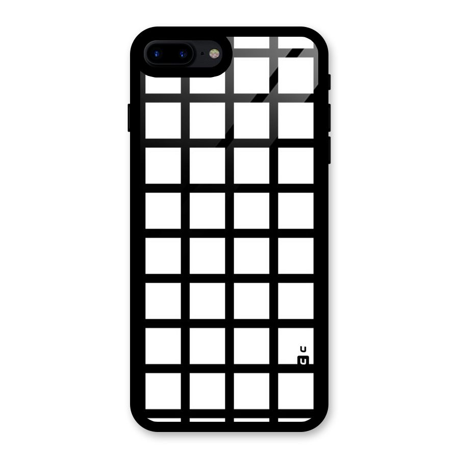 Aesthetic Grid Lines Glass Back Case for iPhone 7 Plus