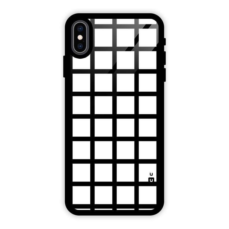 Aesthetic Grid Lines Glass Back Case for iPhone XS Max